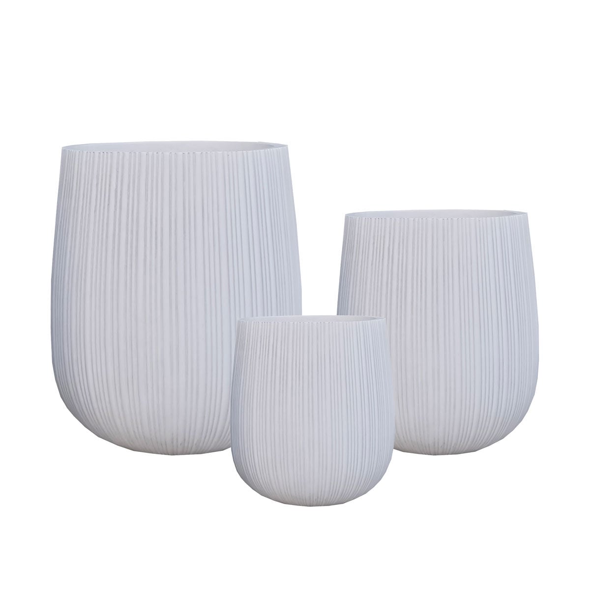 Plant pot white in clay fibre, , large