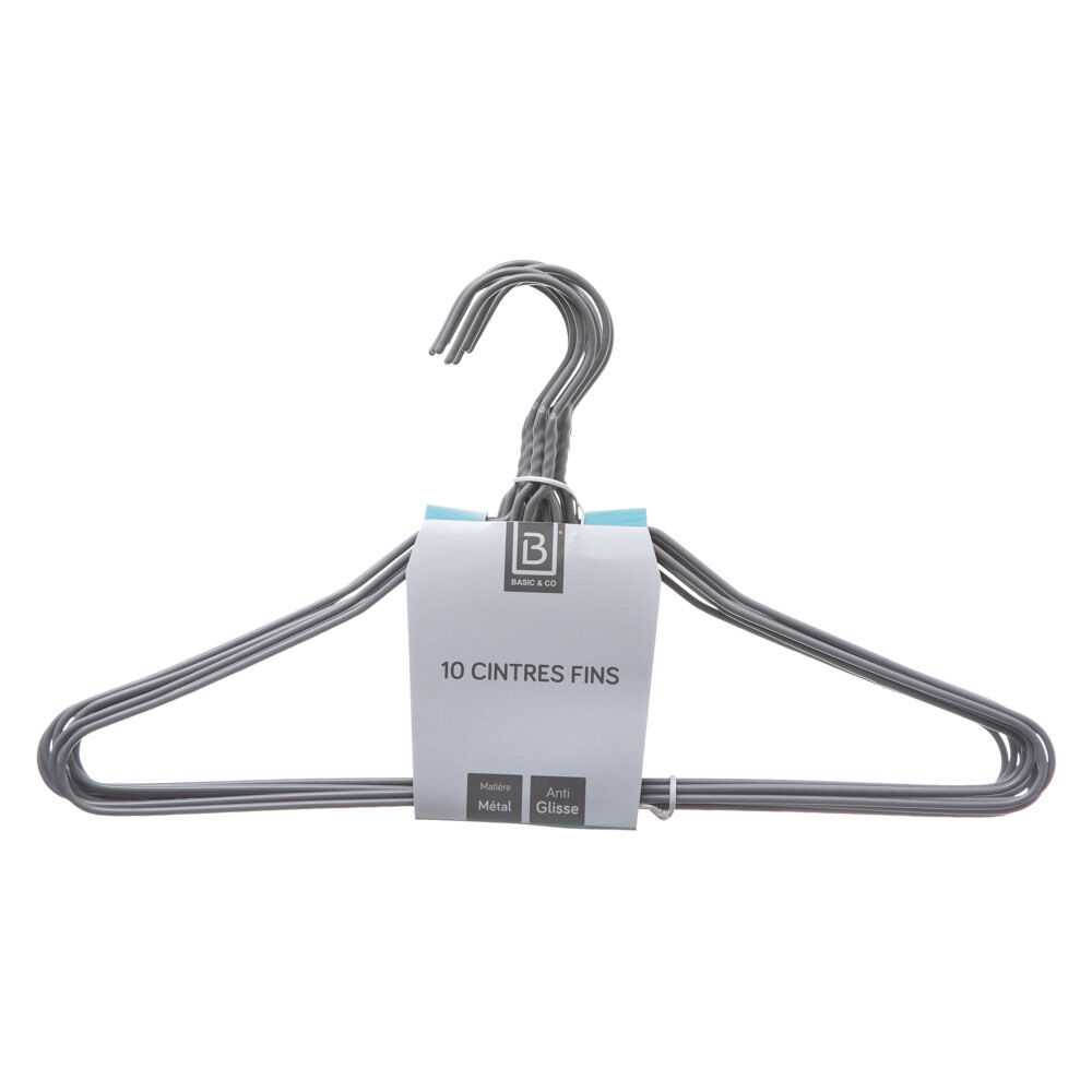 Conjunto de 10 cabides em metal, , large
