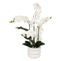Maceta con orqu&iacute;dea artificial MICK blanca 80cm