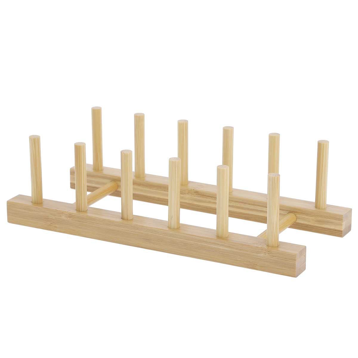 Suporte para pratos em bambu, , large