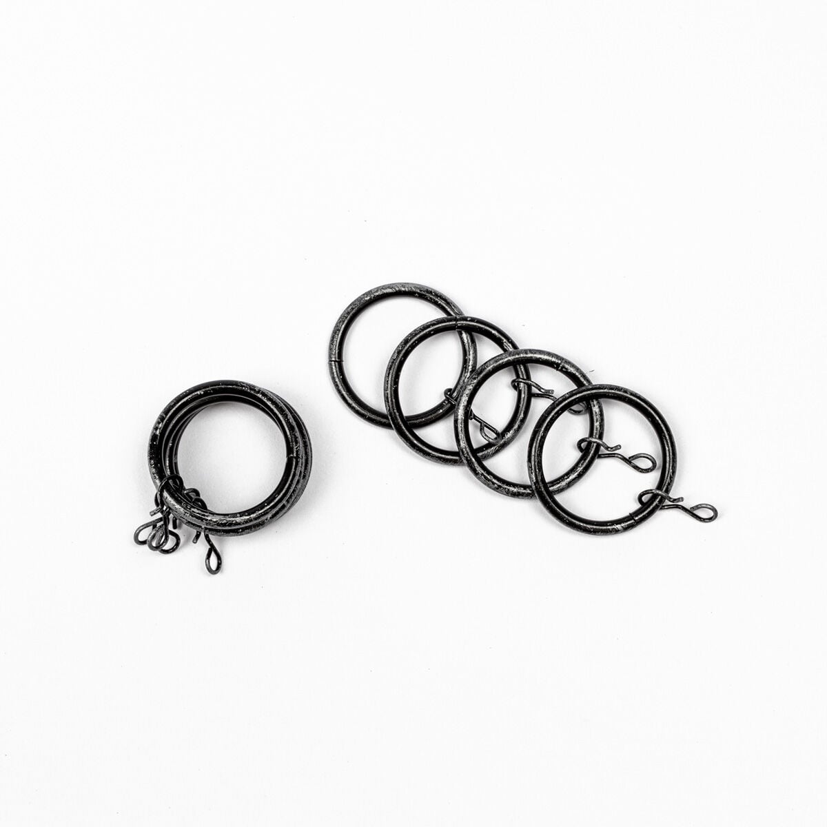 Conjunto de 8 argolas preto e prateado d20cm, , large