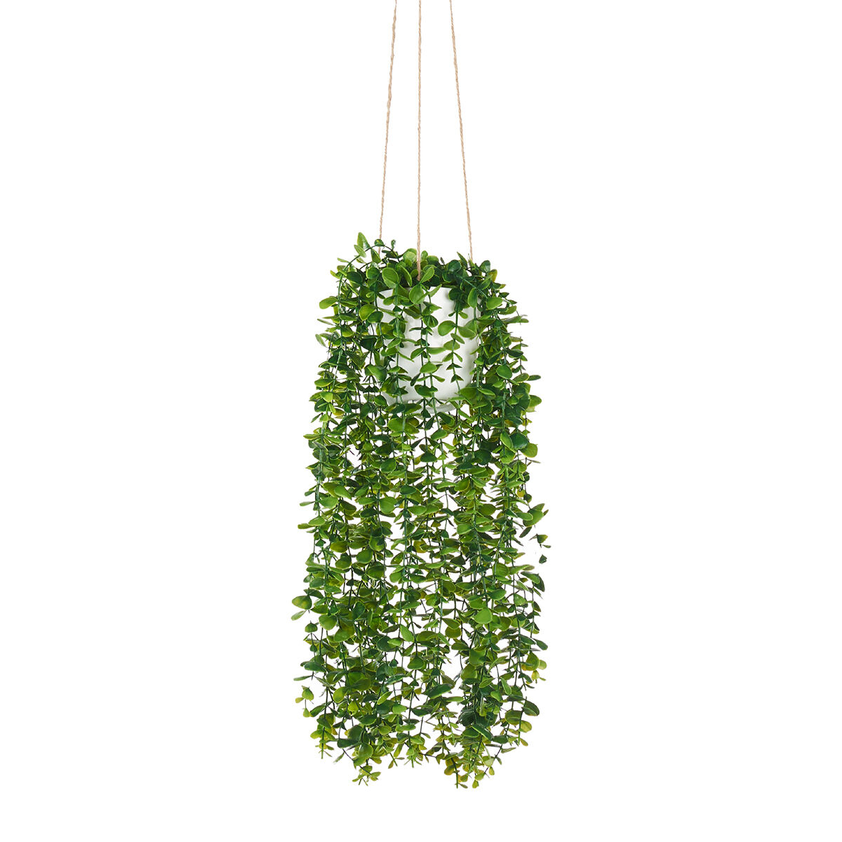Vaso suspenso com planta verde artificial 55cm, , large
