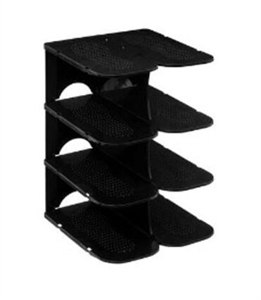Suporte preto antiderrapante para 4 pares de sapato, , large