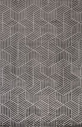 Tapete ZAHA geométrico cinza antracite 80x150cm, , large