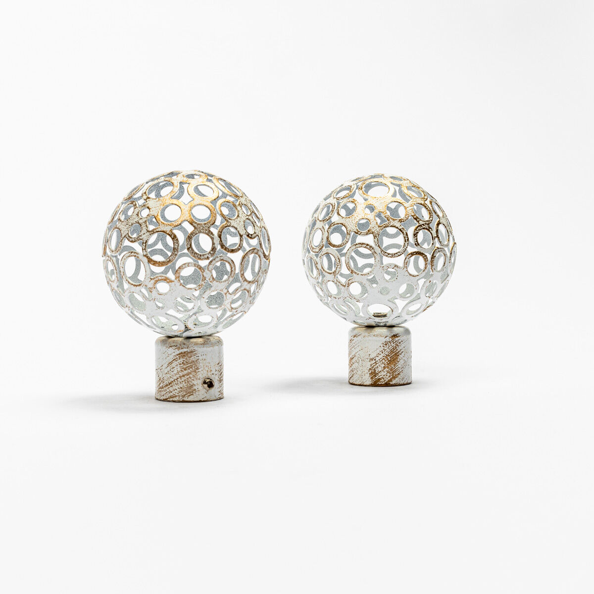 Conjunto de 2 terminais BOULE branco/ouro, , large