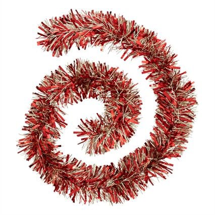 Grinalda vermelho e dourado brilhante 200cm, , large
