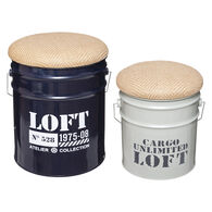 Conjunto de 2 puf ALFRED de metal y mdf 27/32cm