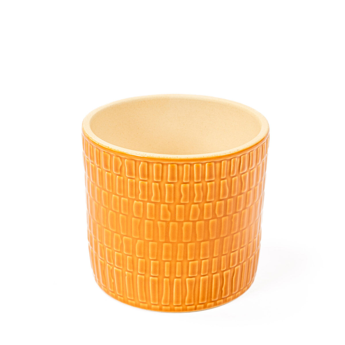 Vaso de cerâmica decoração riscos âmbar 10cm, , large