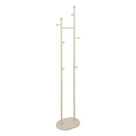 Perchero de pie con 6 ganchos beige de metal