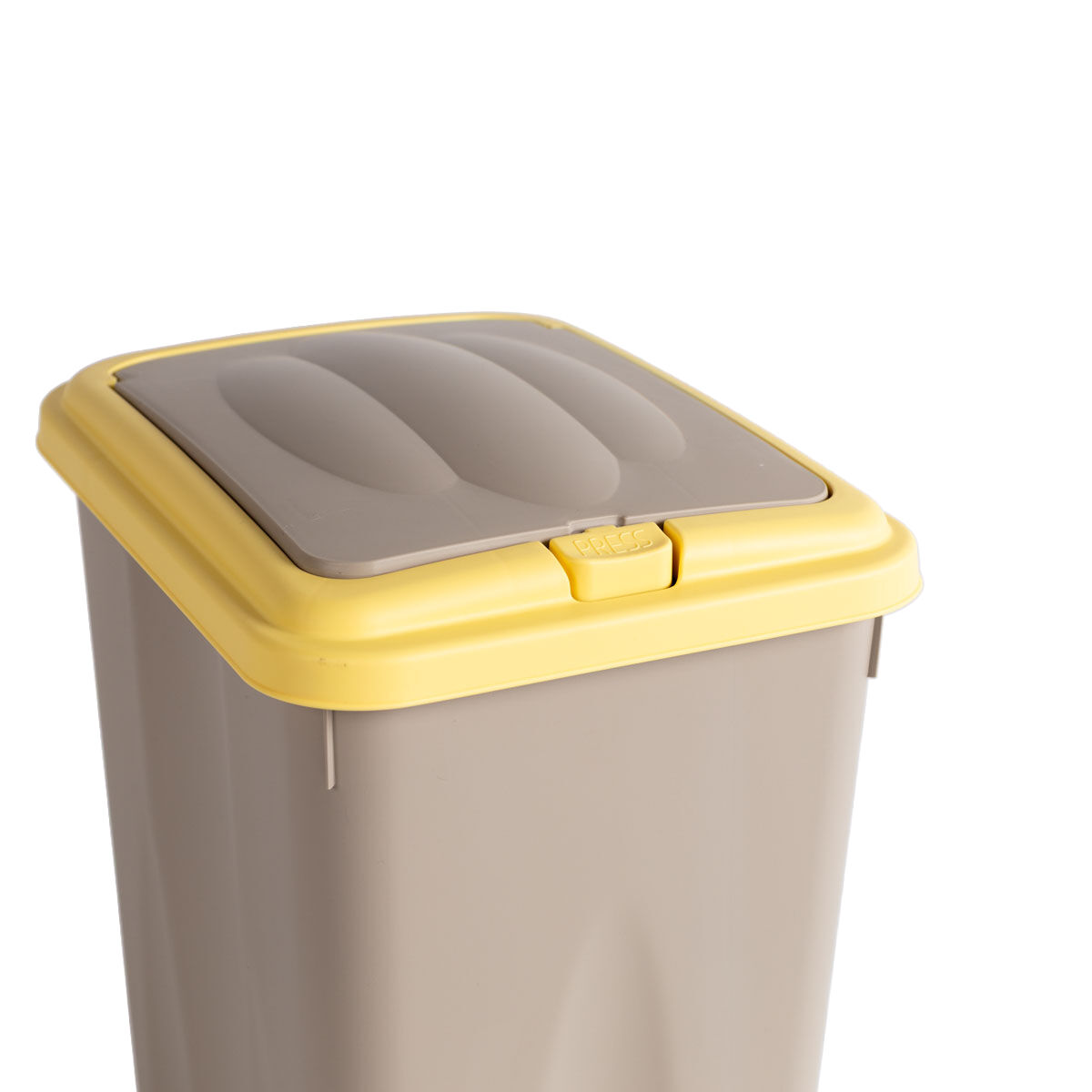Plastic recycling bin with blue lid, , large