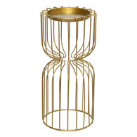 Portavelas de metal dorado 26cm