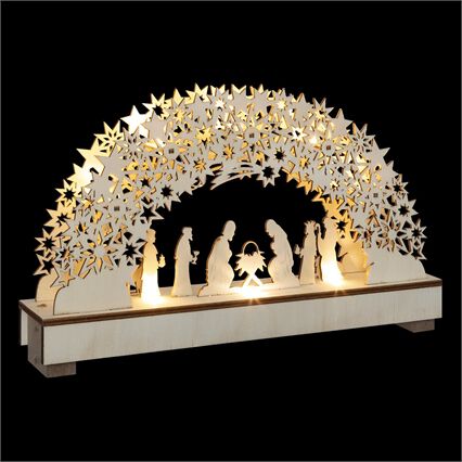 Cena de natal presépio iluminado em mdf, , large