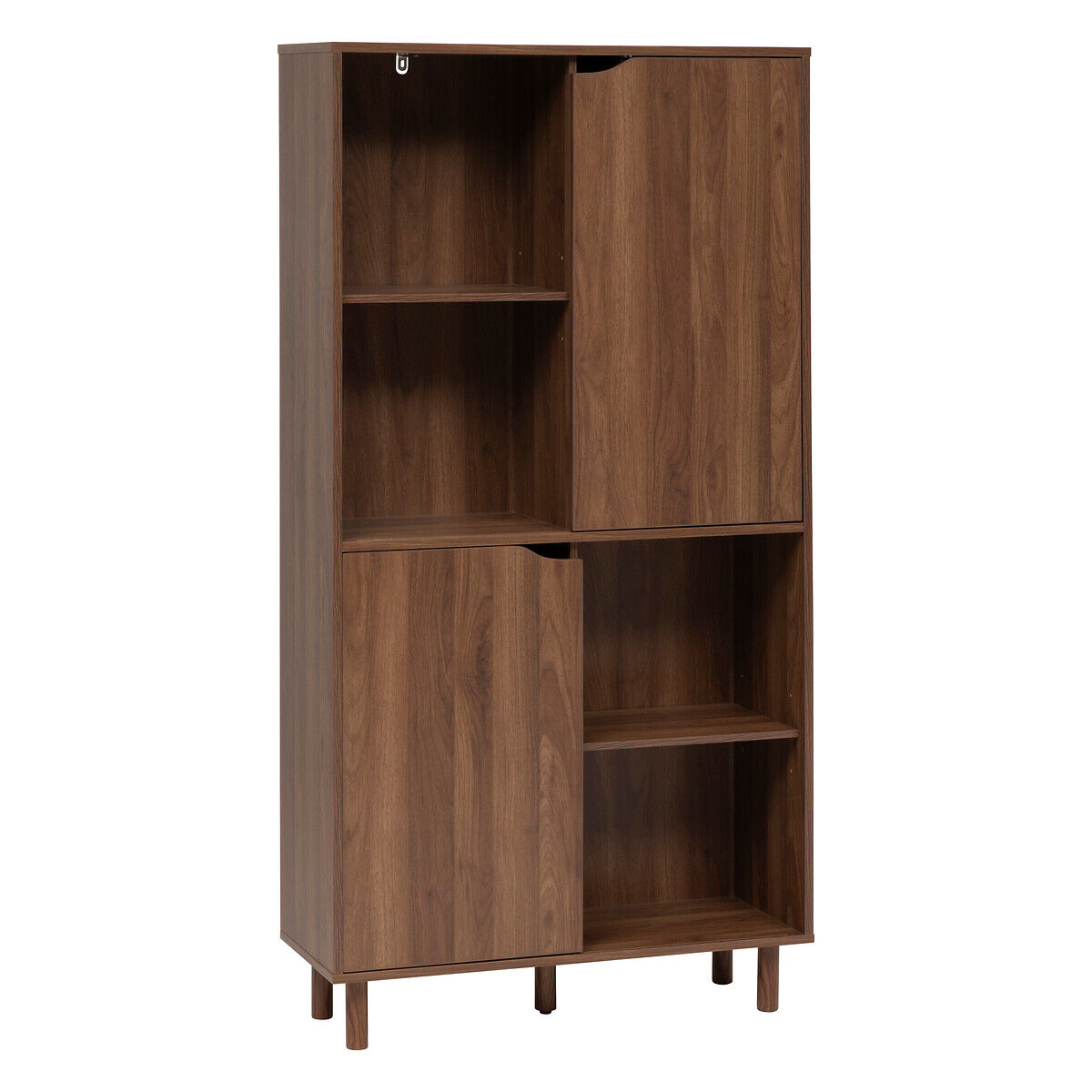 Estante deslizante castanho em madeira 159,5cm, , large