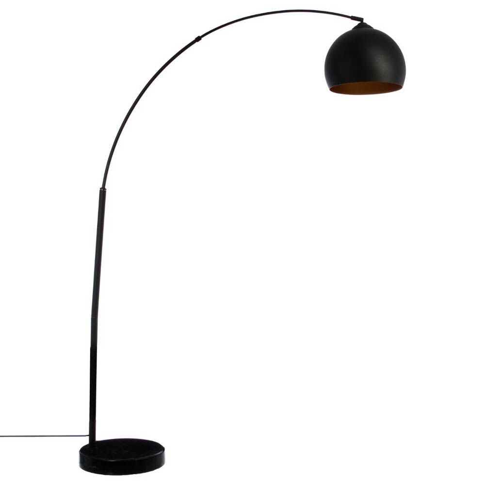 Candeeiro de pé HYTO preto em metal 178cm, , large