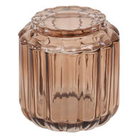 Bote para algod&oacute;n FLOREA marr&oacute;n de vidrio