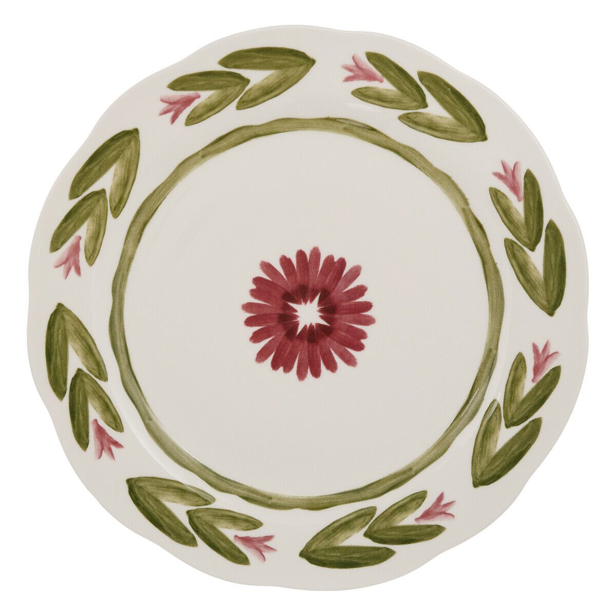 Prato raso MONA verde em porcelana 26cm, , large