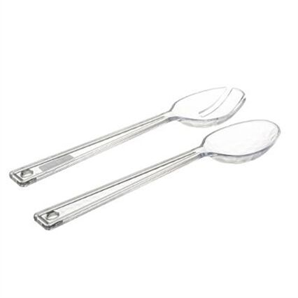 Conjunto de 2 talheres GREEN HARMO transparente para salada, , large