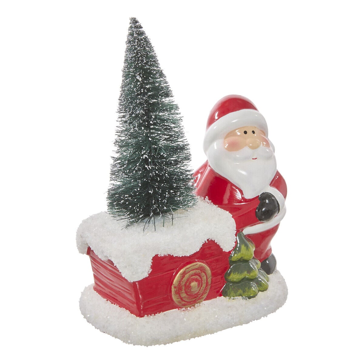 Figura decorativa de Pai Natal com árvore, , large