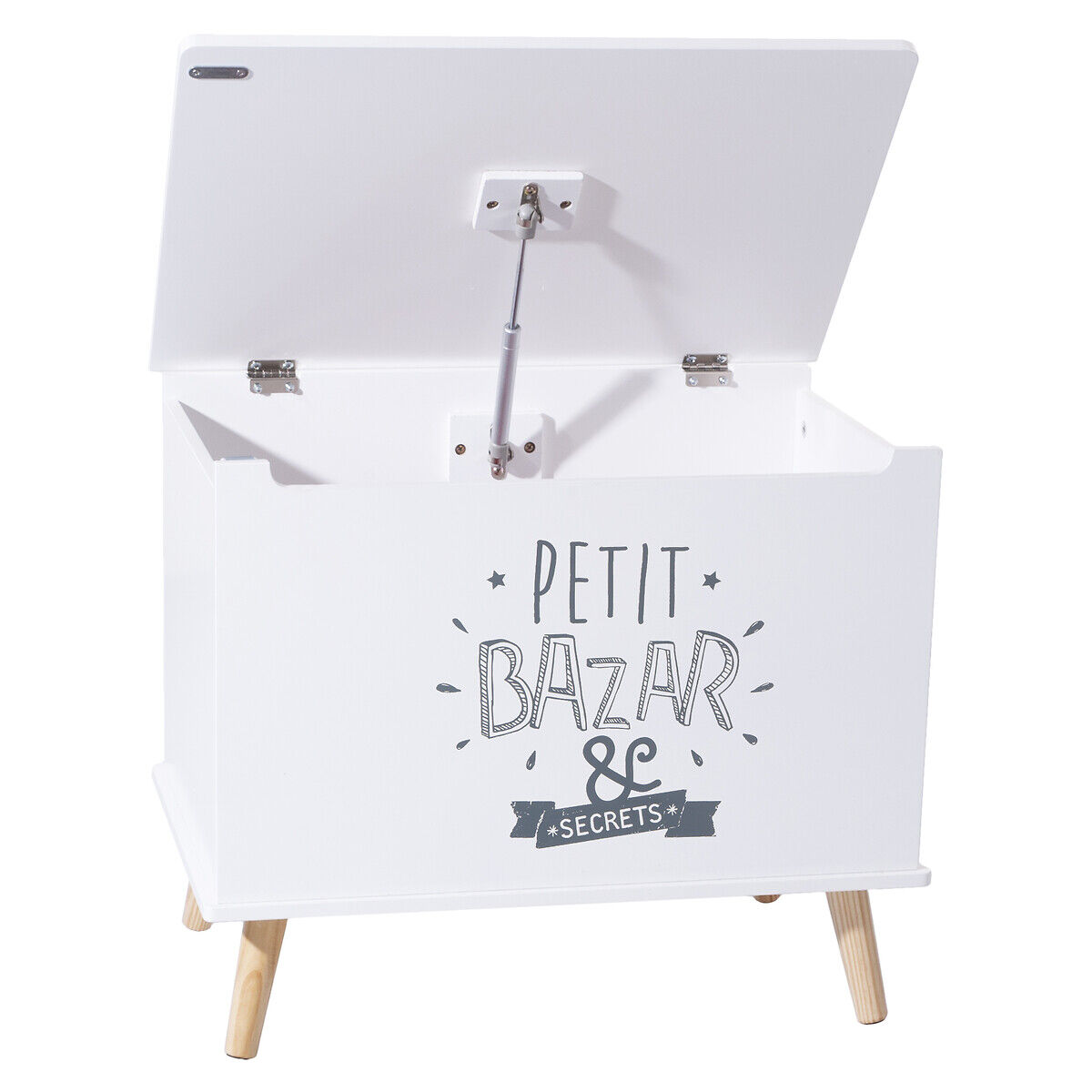 Baú estampado BAZAR branco em mdf, , large