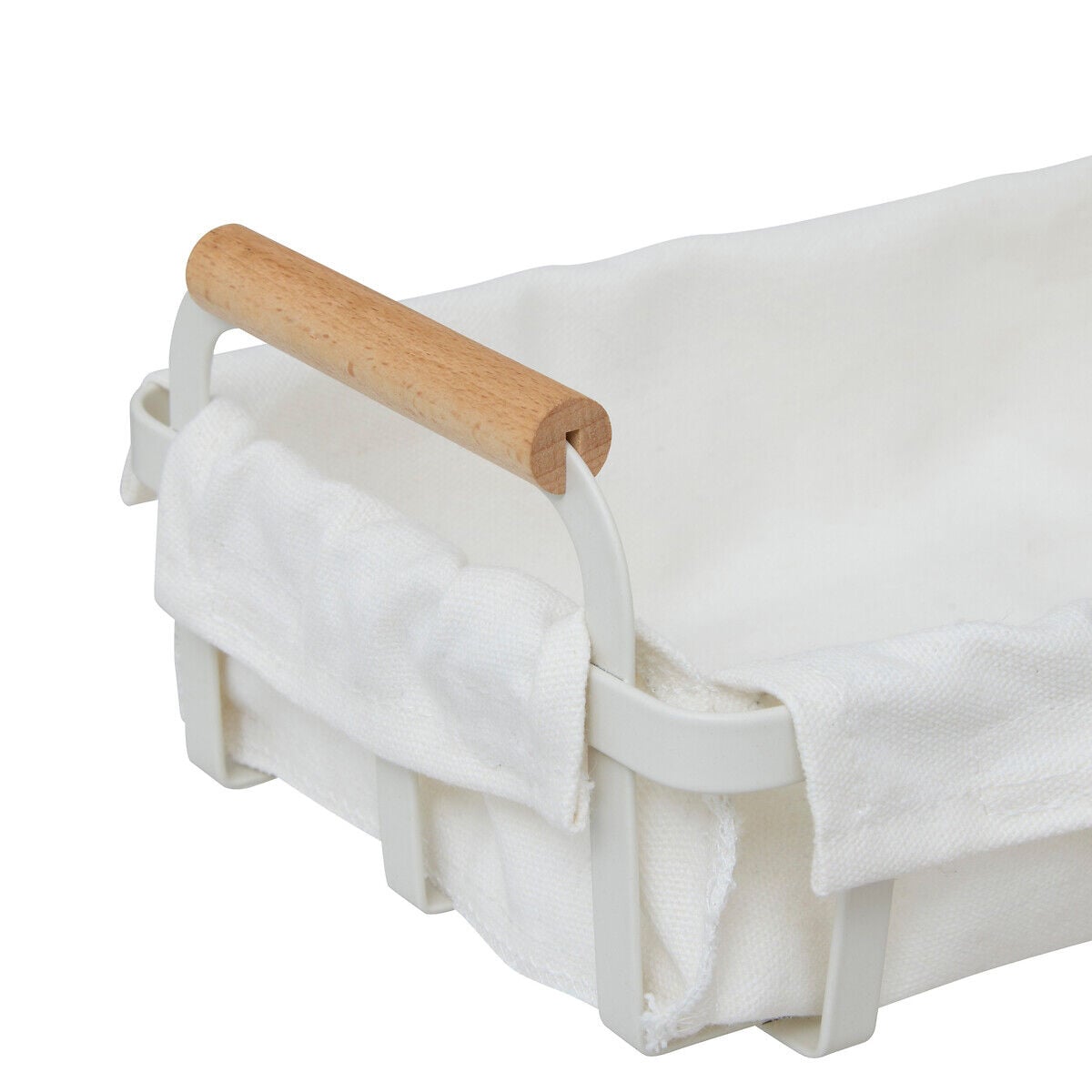 Panera blanca de madera de pino y metal, , large