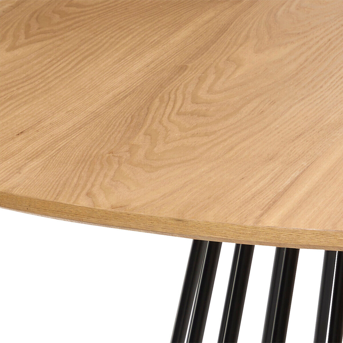 Mesa de jantar RAYO castanha em mdf e metal D120x75cm, , large