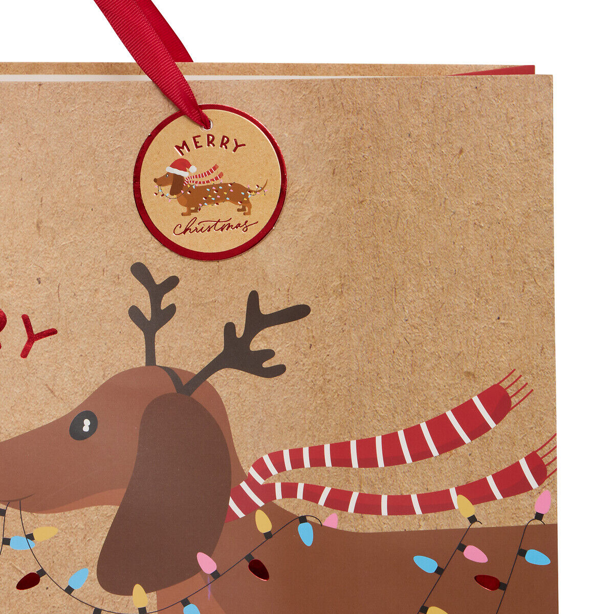 Saco oferta com cãesnatalicios 33x15x46cm, , large