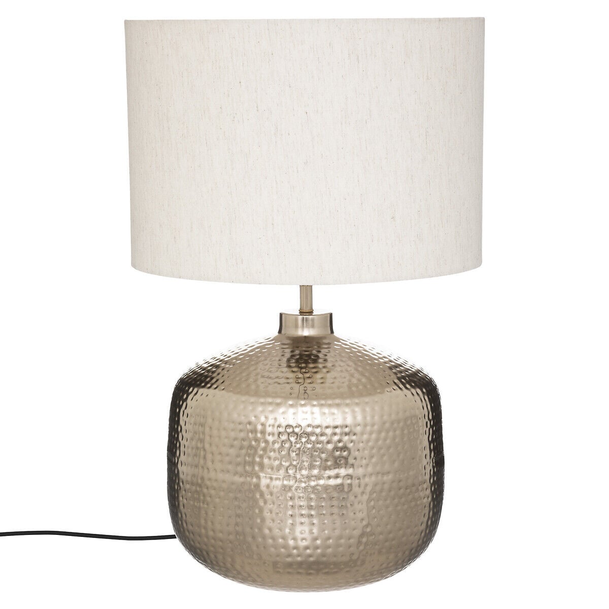 Candeeiro de mesa kais com base champanhe em metal martelado, , large