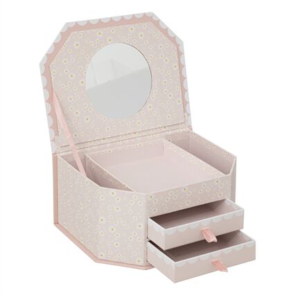 Guarda-joias com 2 gavetas LANA rosa 21cm, , large