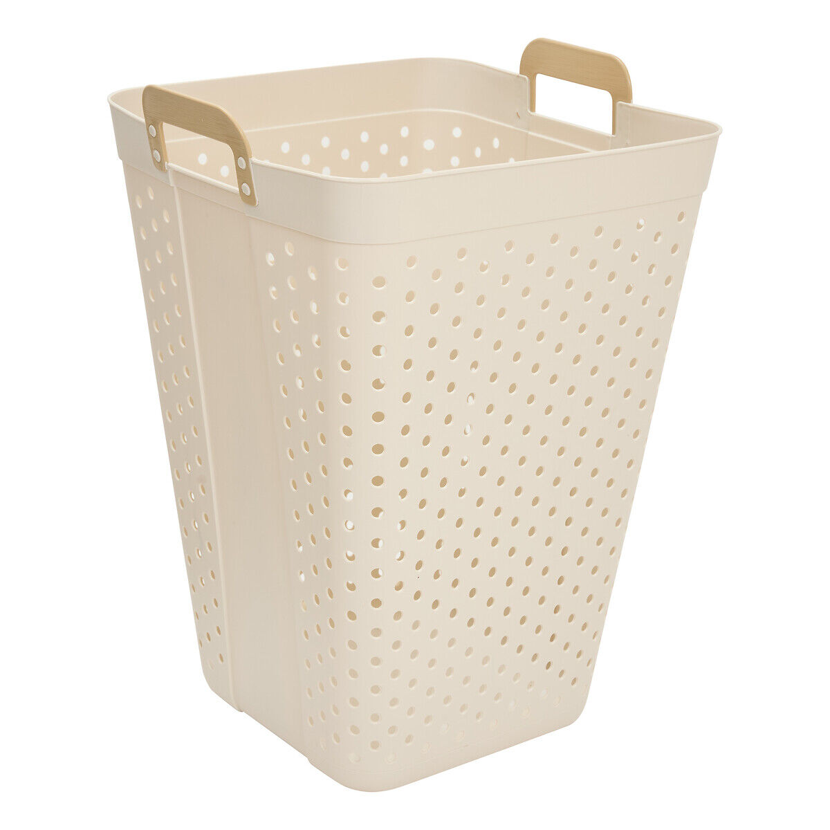 Cesto de roupa suja CLAY branco 74l, , large