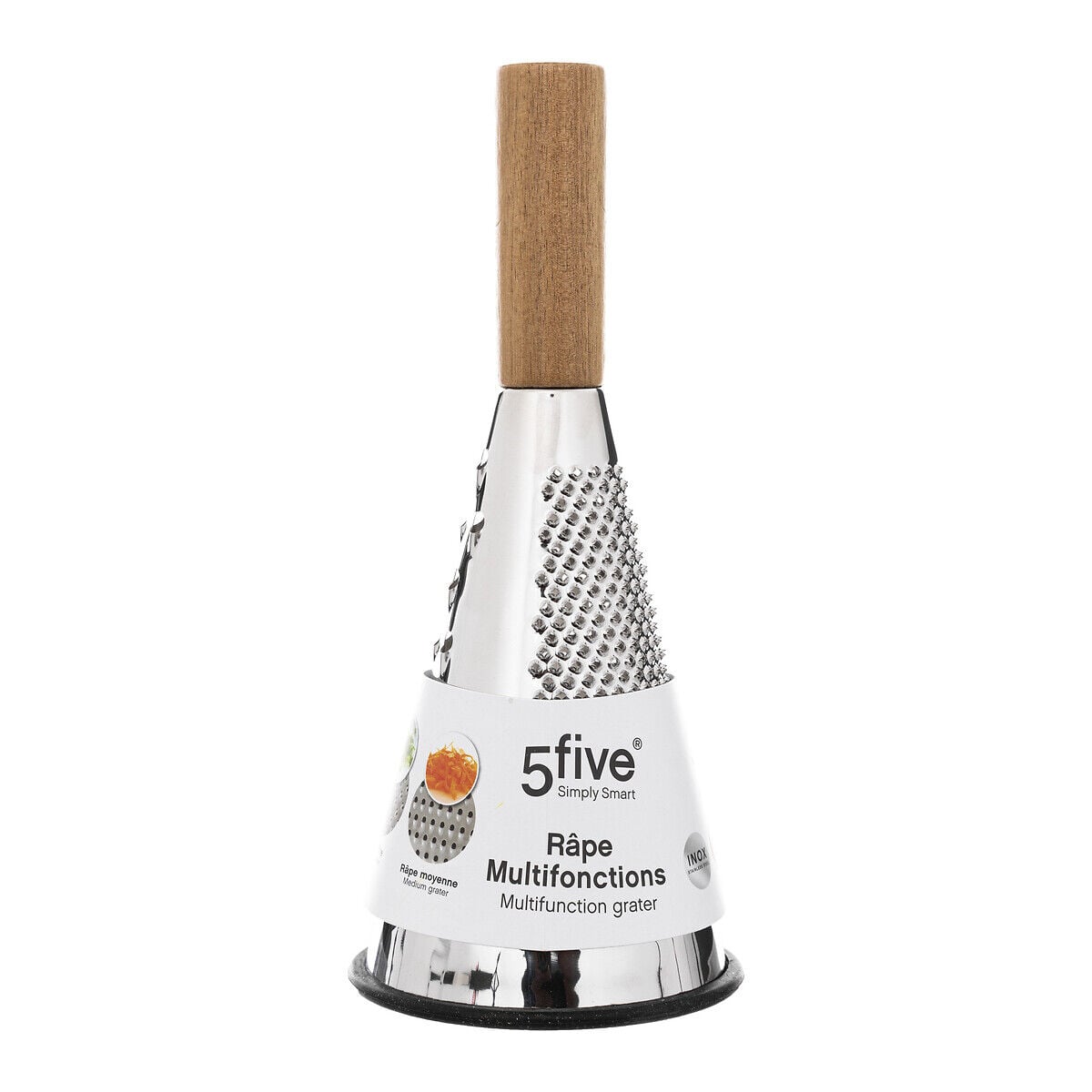 Raspador em inox com pega em acácia, , large