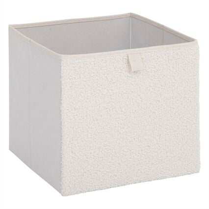 Caixa de arrumação branco em bouclé 31x31cm, , large