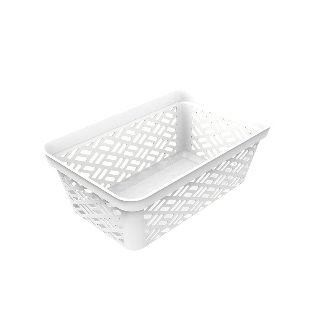 Cesto de arrumação branco alto médio, , large