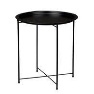 Mesa de centro redonda negra de metal 47cm