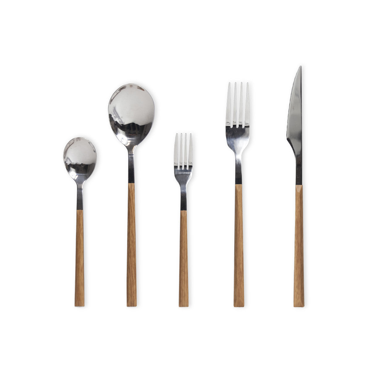 Garfo de mesa LUNE em inox com cabo castanho, , large
