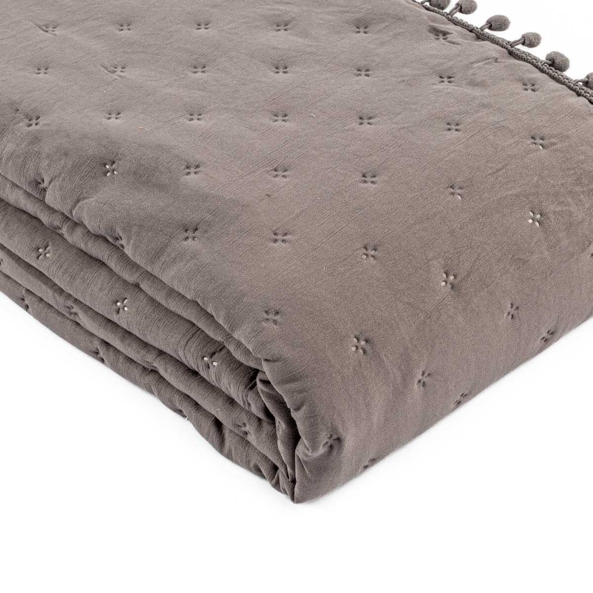 Quilt BEAR grey reversible, , large
