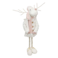 Figura Reno Exterior Rosa Y Blanco 76cm