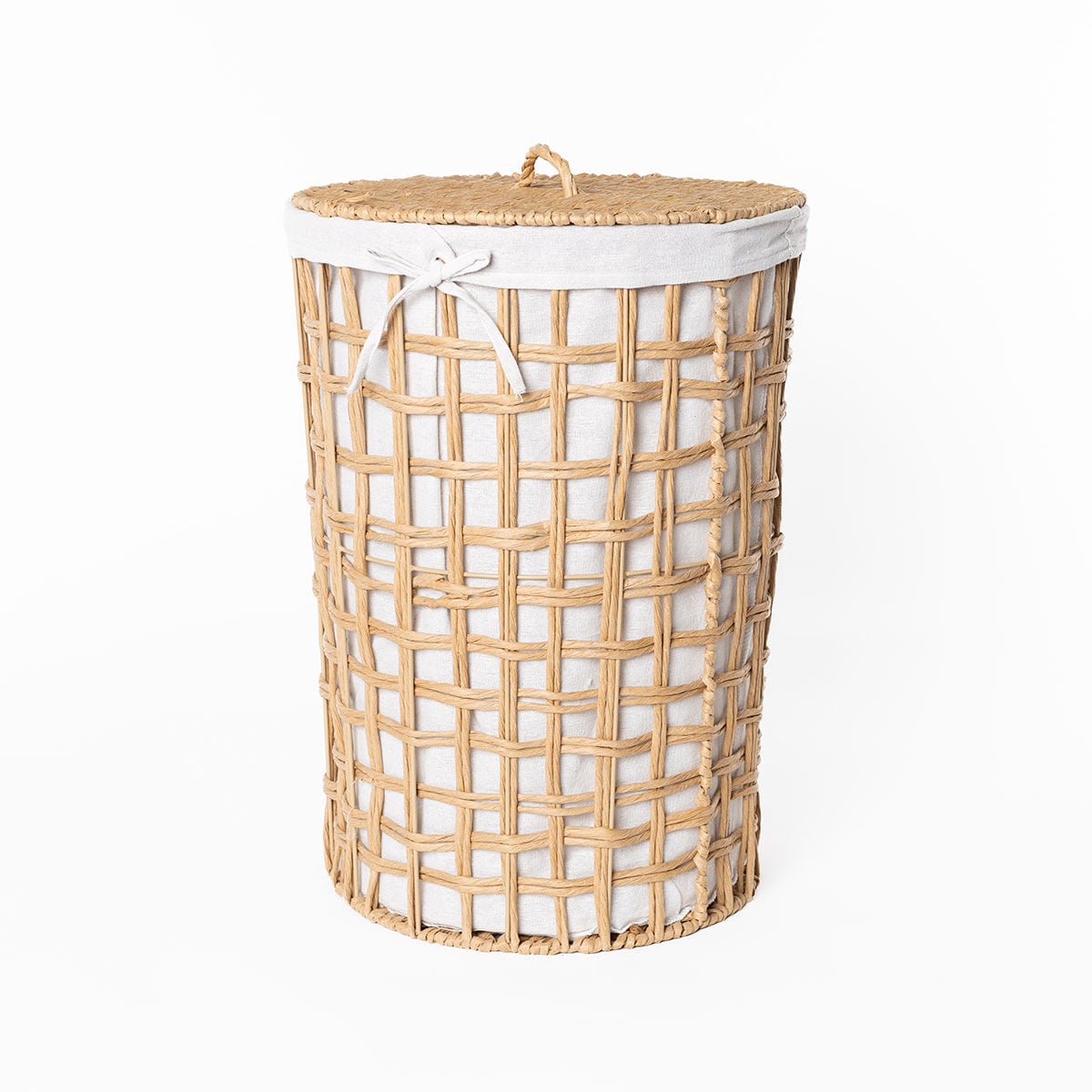 Bathroom laundry basket natural, , large