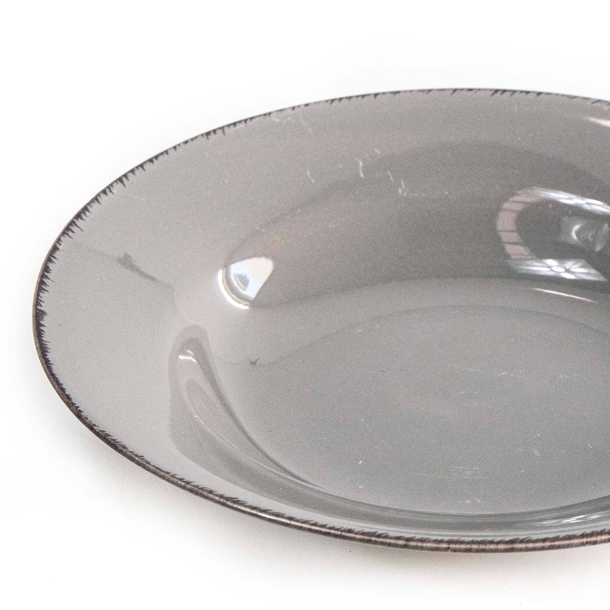 Prato de sopa em grés cinzento SAUVAGE, , large