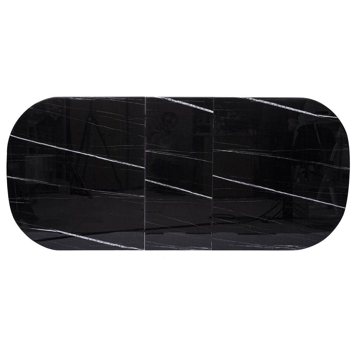 Mesa de jantar extensível MAPU preta de vidro, , large