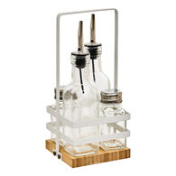 Set de 4 piezas vinagrera/aceitera de vidrio 