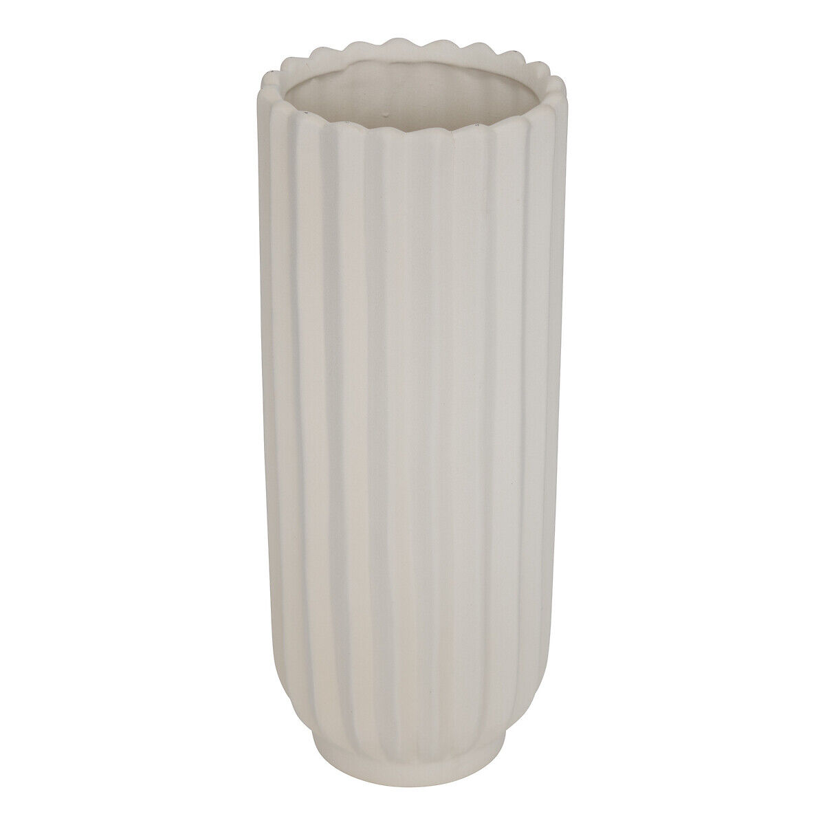 Jarra canelado FERNAN branco em cerâmica 36,5cm, , large