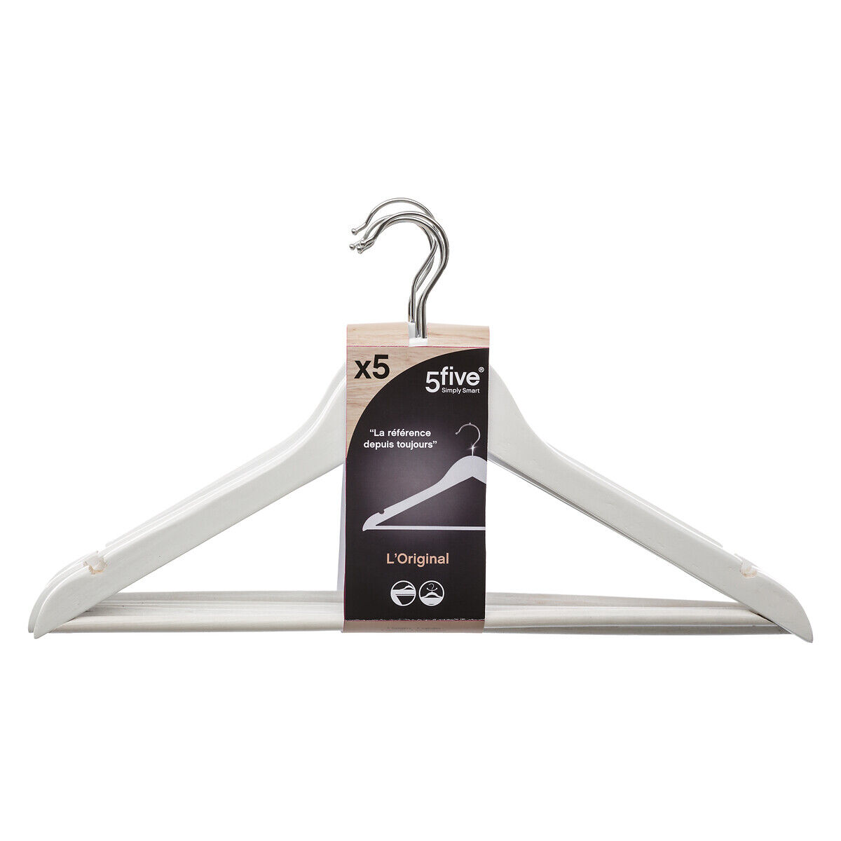 Conjunto de 5 cruzetas brancas em madeira, , large