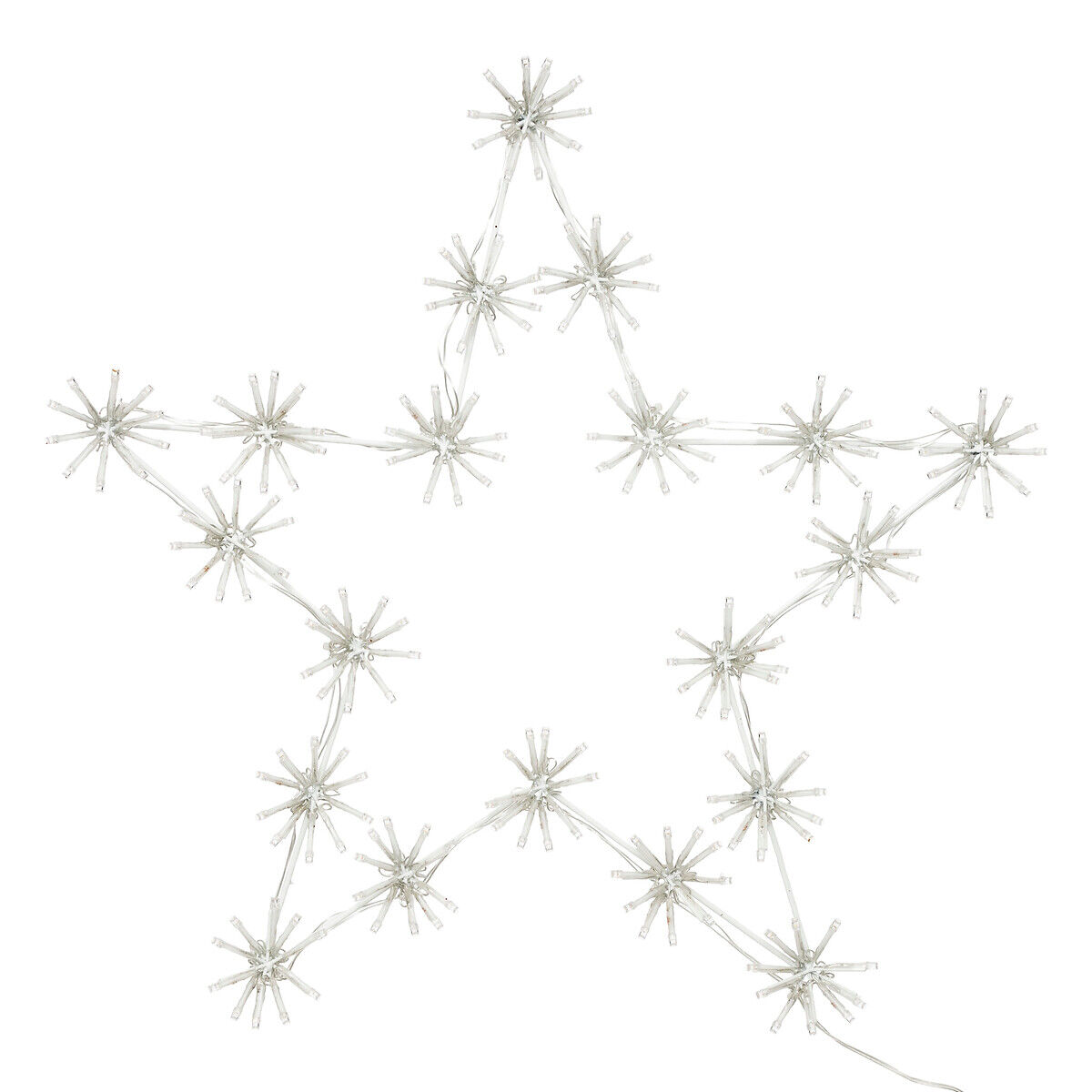 Estrela decorada com flores e led 50cm, , large