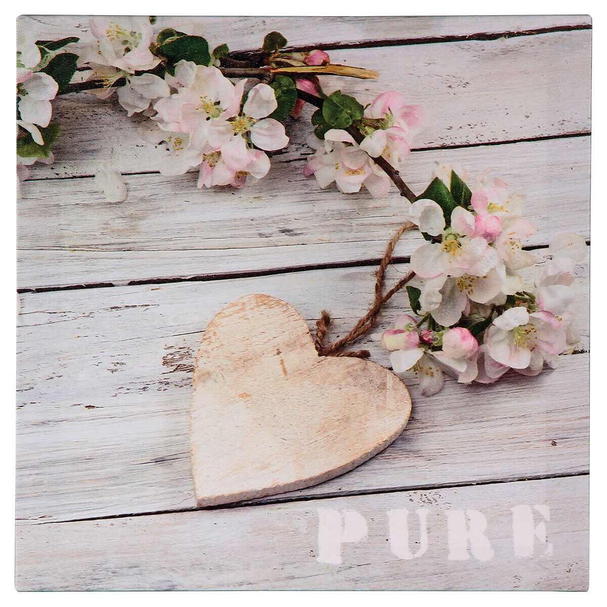 Quadro decorativo COEUR NAT 28x28cm, , large
