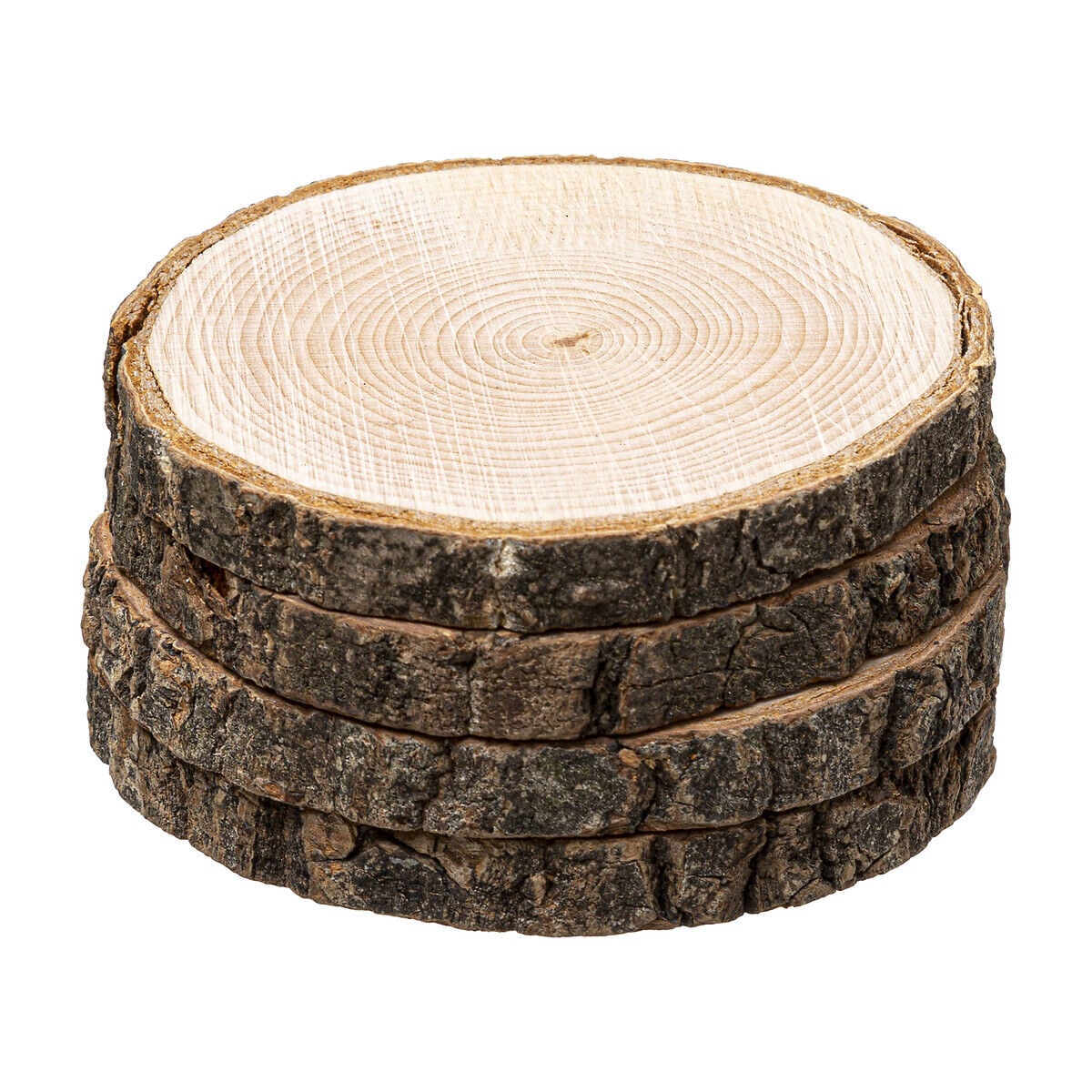 Conjunto de 4 bases para copos em madeira 10cm, , large