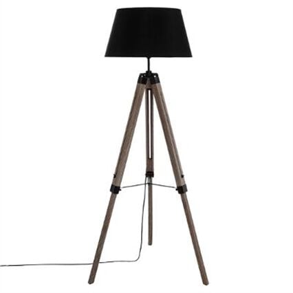Candeeiro de pé RUNO preto com tripé 145cm, , large