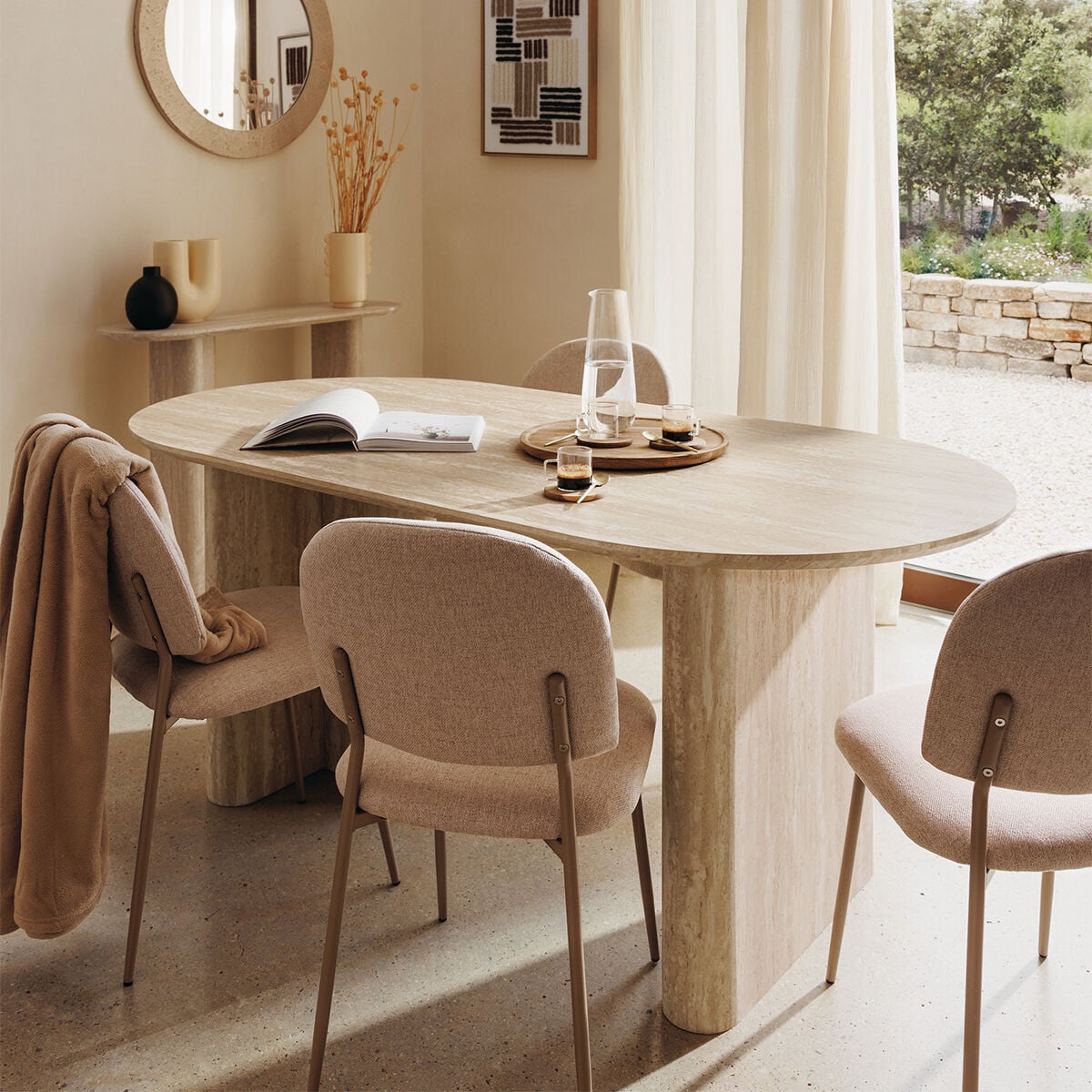 Mesa de jantar ANAYA bege em mdf, , large