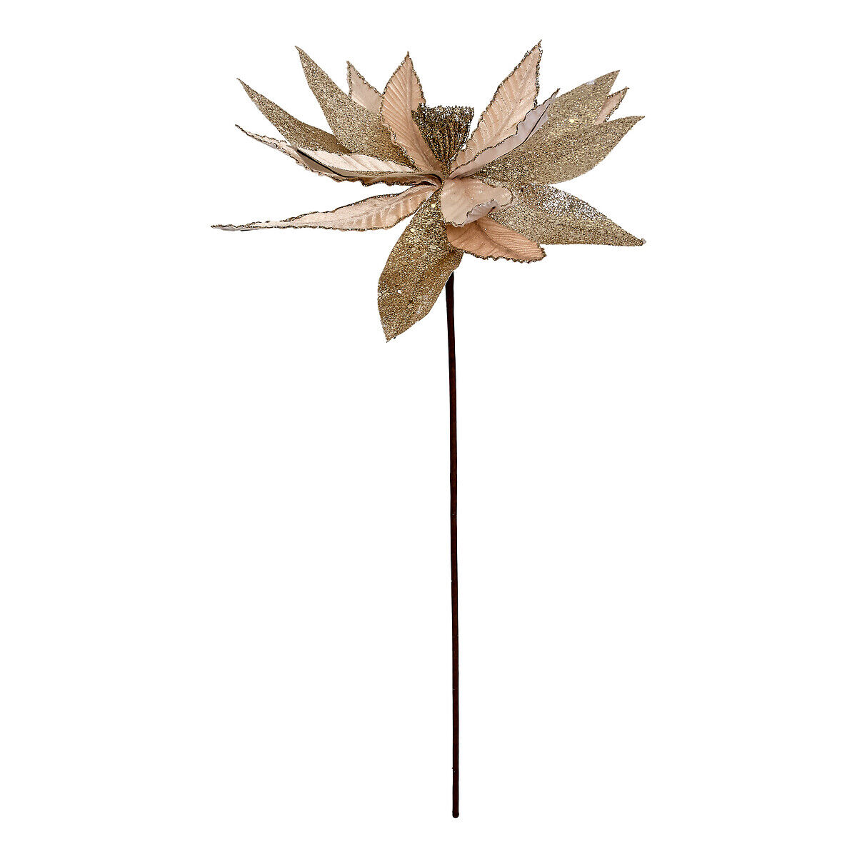 Haste Poinsettia dourado 50cm, , large