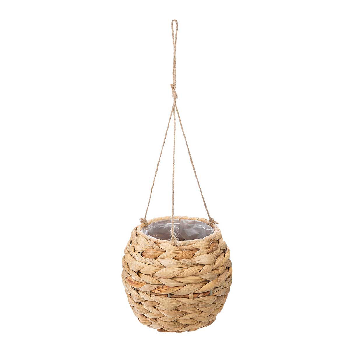 Hanging plant pot HYA beige in water hyacinth, , large