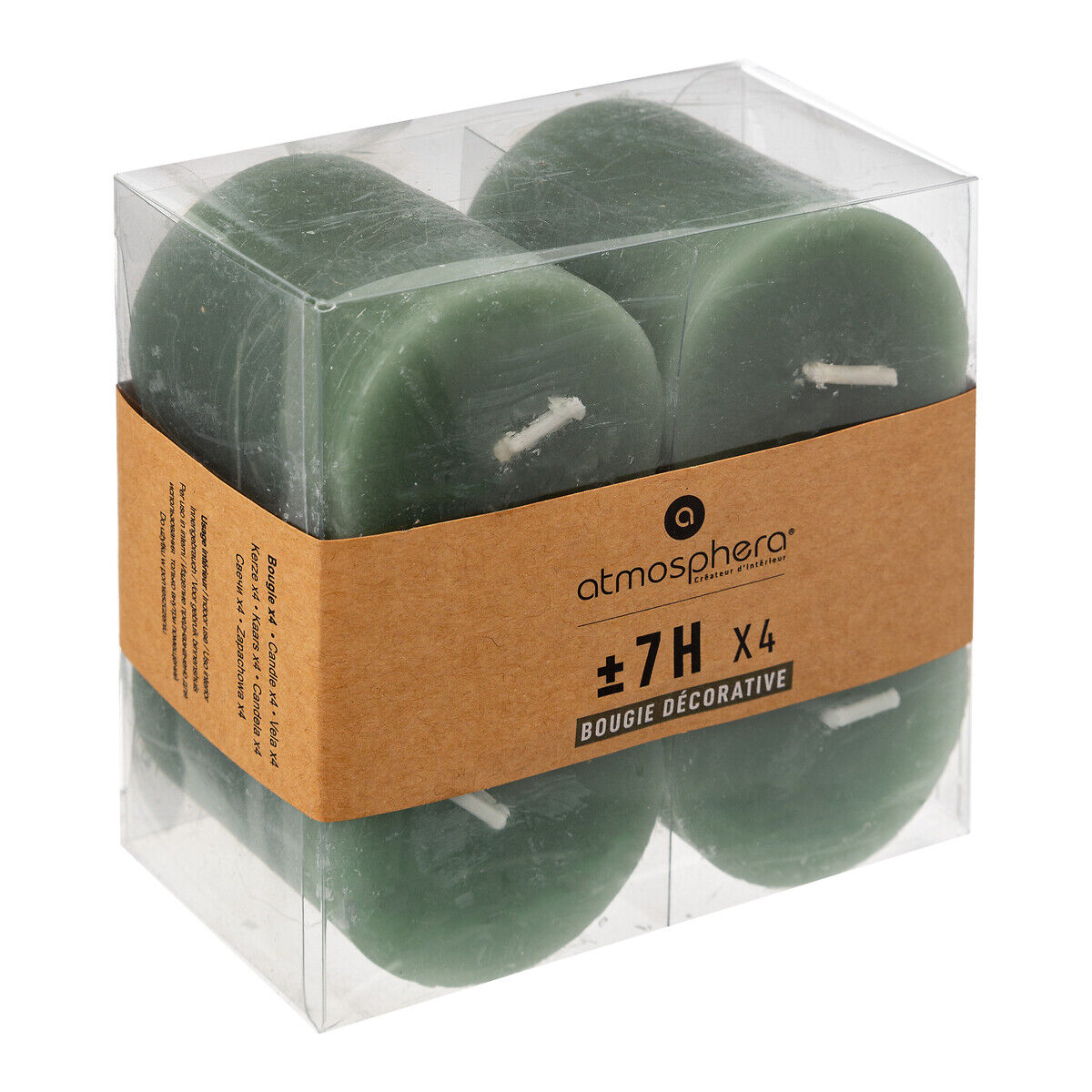 Conjunto de 4 velas votivas OLIA verde celadon 4,5cm, , large